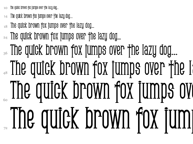 SF Gothican font waterfall